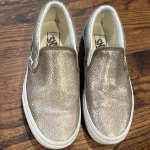 Vans metallic leather slip-on sneakers